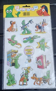 Vtg 1983 "Gumby & Pokey" RARE Stickers Mark 1 Celebrity SEALED 80's x2 Sheets! - Picture 1 of 8