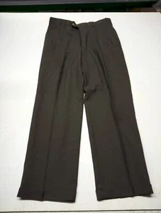 NWT Roundtree & Yorke Dress Pants Mens 33x30 Olive Pleated Front Cuffed Leg - Picture 1 of 5