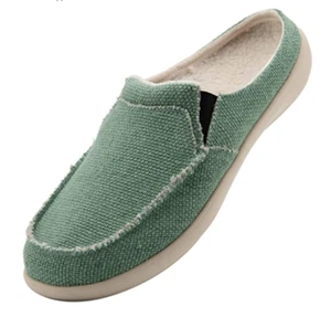 Men's Casual Slippers with Arch Support - Canvas House Loafers Slippers UK 11.5 - Picture 1 of 7