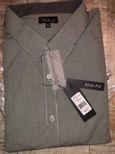 GALAXY BY HARVIC NWT Men's Plaid Long Sleeve Button Slim Fit Shirt XL 18 - Picture 1 of 4