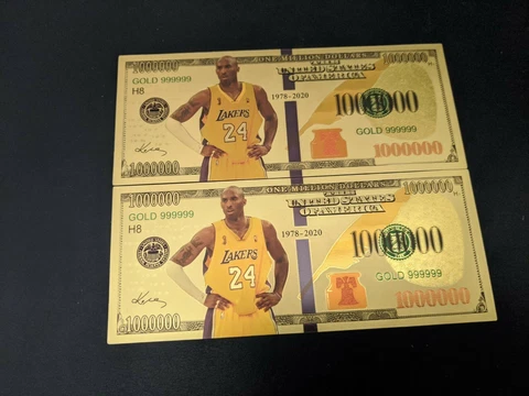 $1,000,000 24K Gold Foil Kobe Bryant Collectible Novelty Bill Lakers Y Cover