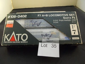 Lot 35: KATO Santa Fe #235 F7 A&B locomotive Set N Scale - Picture 1 of 6