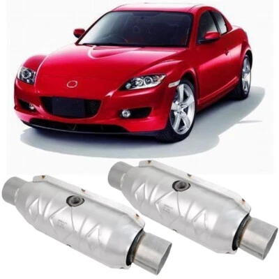 Convertidor catalítico de entrada/salida de 2* 2,5" con puerto O2 protector térmico para MAZDA RX-8 2004-2008 Foto 1 de 4