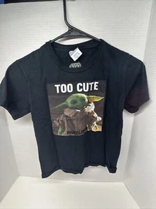 Star Wars Girls' Shirt The Mandalorian Baby Yoda Too Cute T-Shirt Size Small - Picture 1 of 4