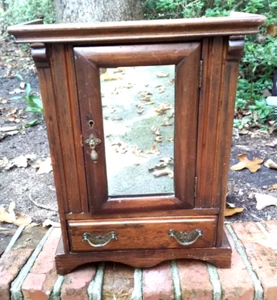 Antique -Salesman Sample/Toy Furniture Mirrored Armoire - Picture 1 of 14
