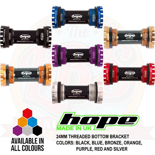 Hope MTB BSA Bottom Bracket 24mm Threaded 68 / 73mm - All Colors - Brand New - Image 1 of 1