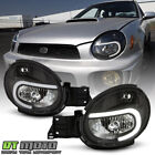 2002-2003 Subaru Impreza Outback WRX RS TS Black LED Tube Headlights Headlamps