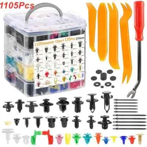 1105Pcs-100Pcs Kit Clip di Fissaggio Auto Plastica Misto Paracolpi Auto Pannello di Rivestimento Porta - Foto 1 di 30