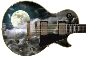 Gitarrenhaut Axt Wrap Re-Skin Vinyl - Vollmond hell hinter Wolken 781 - Bild 1 von 12