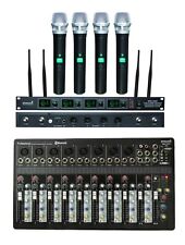 10-Channel Mp3 Bluetooth Mixer,Console Audio Mixing Handheld Wireless Microphone