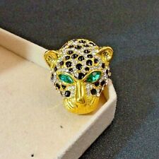 2Ct Marquise Lab-Created Emerald Diamond Animal Brooch Pin 14K YellowGold Plated