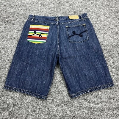 LRG Shorts Mens 44 Blue Denim Jeans Relaxed Lifted Research Group Hip Hop Skater - Image 1 of 4