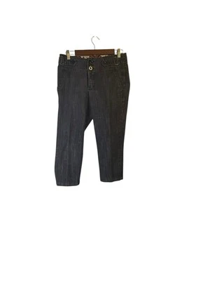 One 5 One Women’s Cropped Denim Jeans Size 6 Washed Black Boho Floral - Image 1 of 4