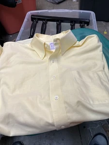 Brooks Brothers Camicia Uomo Maniche Lunghe Vestito 16-34 Giallo - Foto 1 di 1