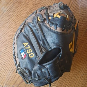 Wilson A750 Series 32 1/2” Catcher's Mitt A0750 CMLE Black Baseball Glove RHT - Picture 1 of 8