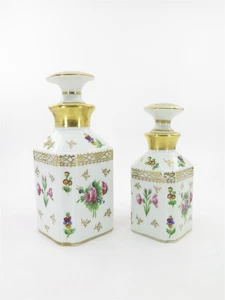 Antique Limoges Delvaux Paris French Porcelain Tea Caddies or Perfume Bottles - Picture 1 of 6