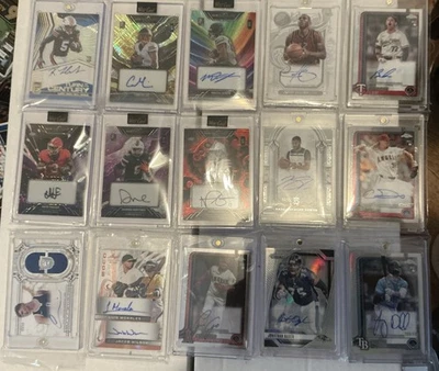 Lote de 50 tarjetas MLB/NFL/NBA - Automático garantizado/Memorabilia/#’d Foto 1 de 2