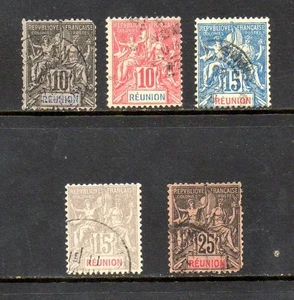 Estampillas de Francia (Reunión) - Scott #'s 39/44 - Usadas - Imagen 1 de 1
