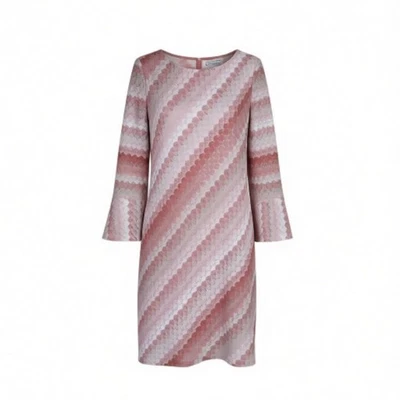 Jessica Howard Crochet Dress Size 16 Pink 3/4 Bell Sleeves Back Keyhole Pullover - Image 1 of 4