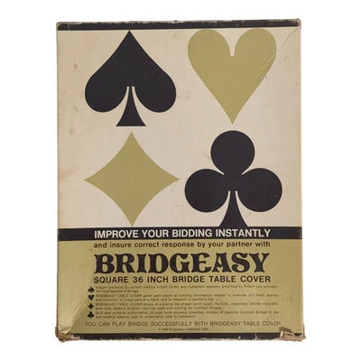 Skor-Mor BRIDGEASY CARD GAME TABLE COVER 34” Vintage 1969 New/Original Sealed - Image 1 of 4