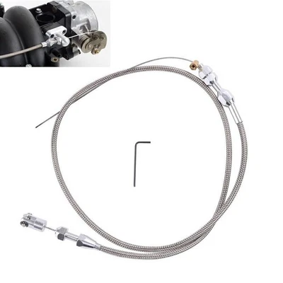 36" Length Adjustable Car Throttle Accelerator Cable Modified Replacement Silver - Imagem 1 de 4
