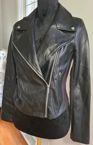 Giacca moto ecopelle leggera Juicy Couture nera nuova con etichetta taglia S - Foto 1 di 10