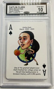 Caitlin Clark 2024 Hero Decks Ace Of Space CCG Gem Mint 10 Iowa Hawkeyes - Picture 1 of 2