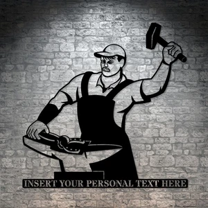 Personalized Name Metal Sign For Blacksmith. Custom Metal Worker Wall Decor Gift - Picture 1 of 6
