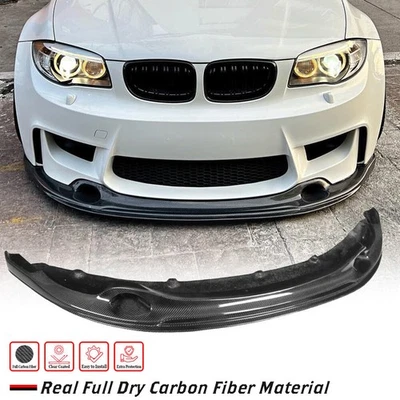 Alerón labial de parachoques delantero de fibra de carbono seco para BMW E82 serie 1 M cupé 2011-2013 Foto 1 de 4