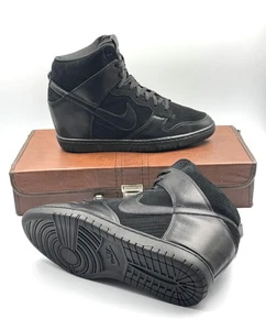 Size 10 - Nike Dunk Sky High Wedge Black Out - Picture 1 of 10