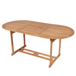 Teak Wood Dining Table Furniture Brown Multi Sizes Oval/Rectangular vidaXL - Picture 1 of 28