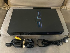 Sony PlayStation 2 PS2 Fat SCPH-39001/N w/  Cords & Network Adapter. Tested!
