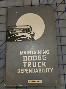 1937 1938 Dodge MG MH Truck Owners Manual Original - Picture 1 of 1