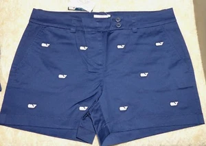 VINEYARD VINES  Ladies Dayboat Classic Shorts  NAVY EMBROID WHALE Sz 12  $98 NWT - Picture 1 of 4