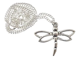 Dragonfly Necklace 45cm Pendant Miniblings Insect Dragonflies Silver Metal - Picture 1 of 5