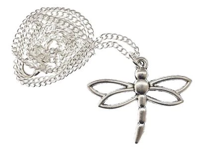Libellula Collana 45CM Pendente Miniblings Insetto Libellule Argento Metallo - Immagine 1 di 4