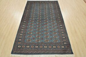 Bokhara Mori 5’1” x 8’2” Blue Wool Traditional Tribal Hand-Knotted Oriental Rug
