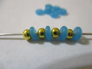 200 Blue  3x1.5 mm Heishi Glass  Spacer Filler Accent Beads   A37 - Picture 1 of 4