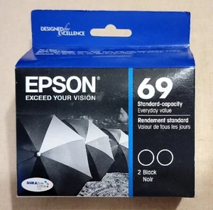 Doppelpack Original EPSON 69 BLACK T069120 Tintenpatronen für Stylus/WorkForce NEU - Bild 1 von 8