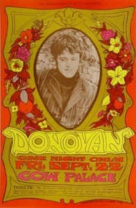 DONOVAN Postcard Cow Palace, San Francisco Bill Graham Presents BG118 - Picture 1 of 1