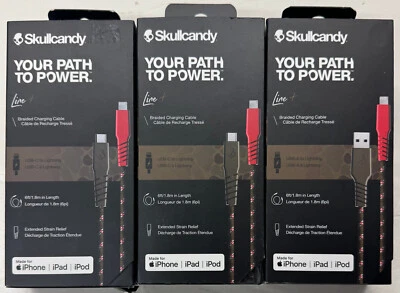 3/$19.99 Skullcandy Braided 6' Apple Charging Cable (S7BCL-L094) - Image 1 of 4