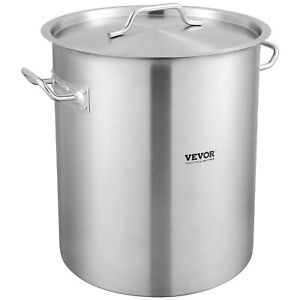 VEVOR Stainless Steel Stock Pot 42Qt Cooking Kitchen Sauce Pot w/ Strainer & Lid
