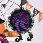 FE# Halloween Front Door Wreath Atmosphere Prop Lace Hem Party Favors (Purple)