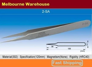 VETUS Original Genuine High Quality Stainless Steel Switzerland Tweezers 2-SA AU - Foto 1 di 1