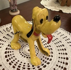 1950 MARX Vintage Walt Disney Hard Plastic Pluto Wind Up Spinning Whirl Away Toy - Picture 1 of 10