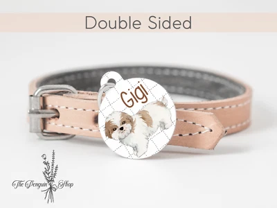 Personalised Dog Tags Shih Tzu Waterproof Pet ID Tag Keyring Double sided - Image 1 of 4