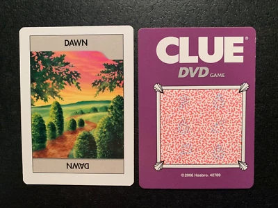 Clue DVD  DAWN  Time Card  Game Replacement Piece 2006 Hasbro - Image 1 of 3