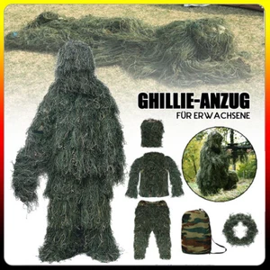 3D Ghillie Suit Dschungel Tarnanzug Camouflage Kleidung Jagd Sniper Tarnfarbe - Bild 1 von 20