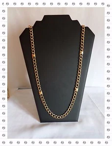 Magnifique Collier Fantaisie Gros Mailons Petits Carrés Bud to Rose 90 cm - Imagen 1 de 1