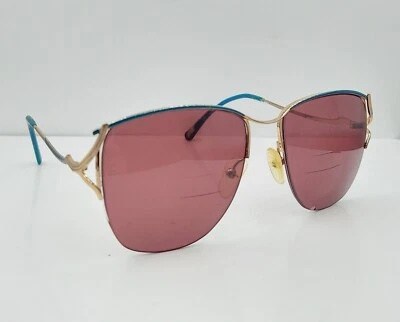 Винтажные солнцезащитные очки Tura зеленые золотистые овальные с половинным ободком металлические Япония ТОЛЬКО ОПРАВЫ - Изображение 1 из 4